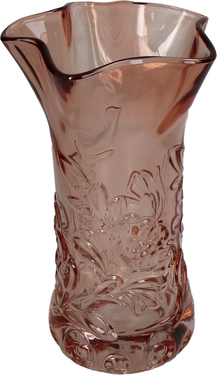 Jarrón colección HD cristal naranja 13,5x13,5x23cm