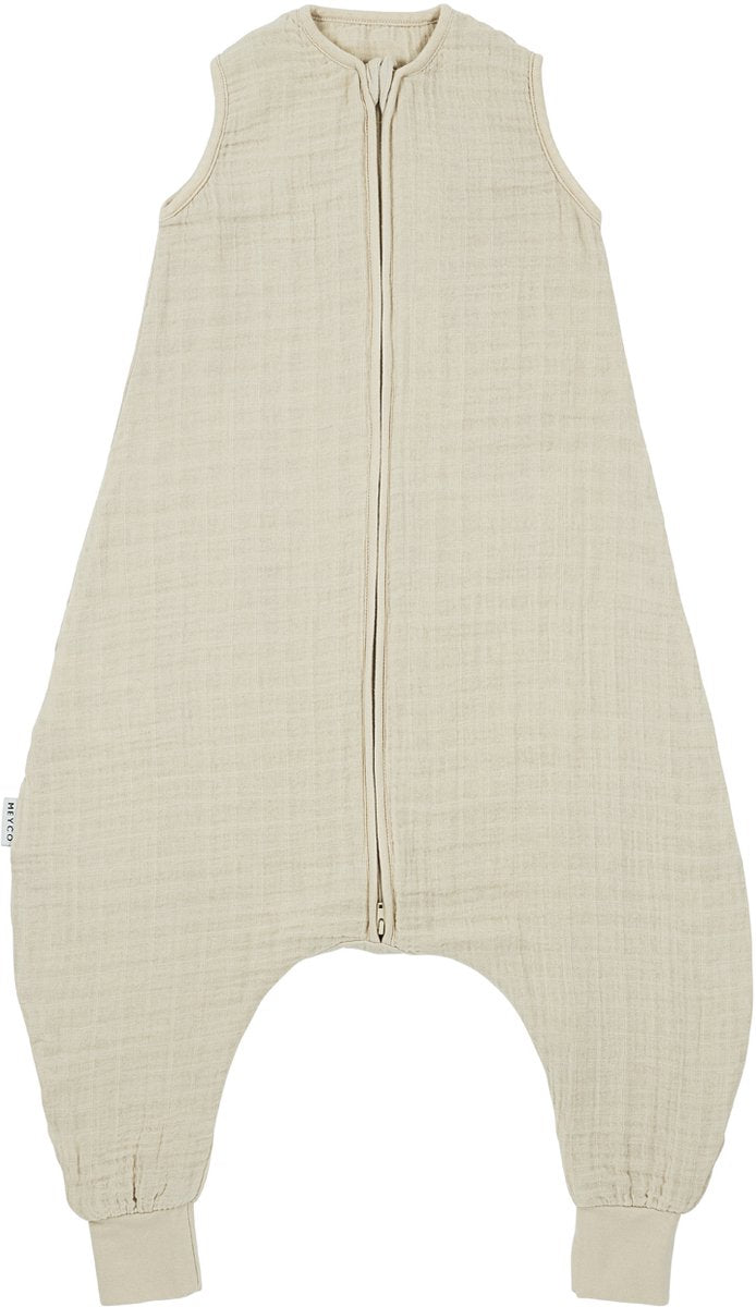 Meyco baby uni zomer slaapoverall jumper - 104 cm - pre-washed hydrofiel - soft sand