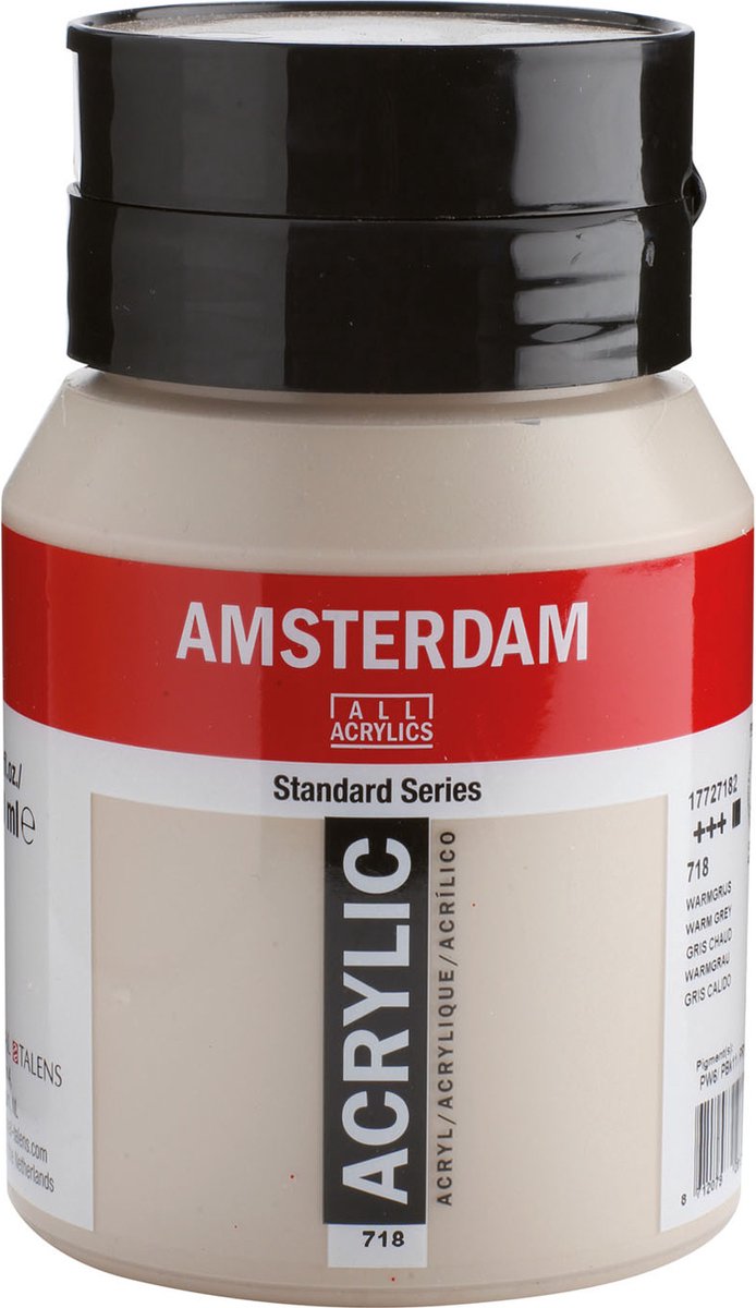 Amsterdam standard series acrylverf pot 500 ml warmgrijs 718