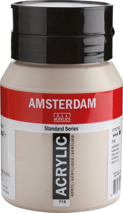 Amsterdam standard series acrylverf pot 500 ml warmgrijs 718