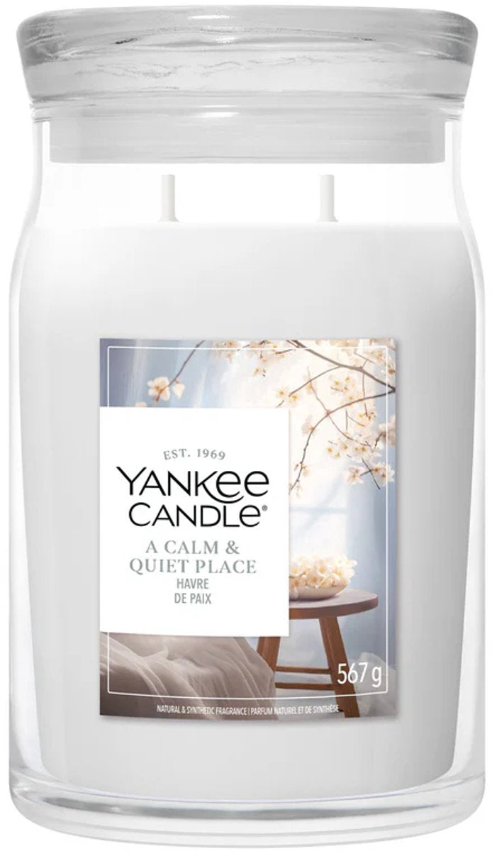 Yankee Candle - Candela profumata in giara grande per un luogo calmo e tranquillo - 90 ore di combustione - Due stoppini