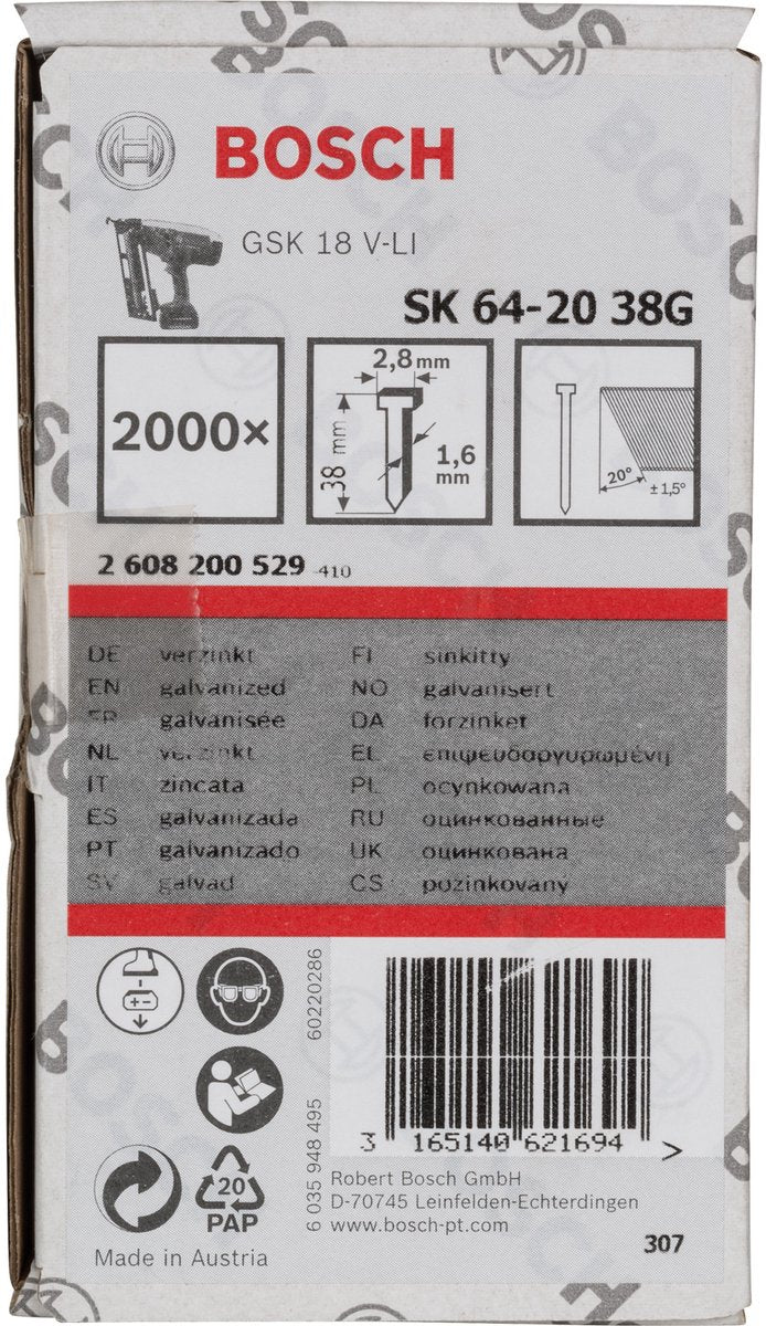 Chiodo Bosch sk64-20 38g