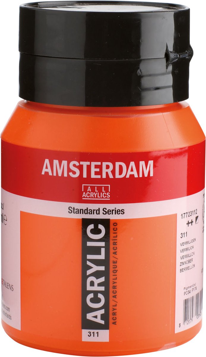 Amsterdam standard series acrylverf pot 500 ml vermiljoen 311