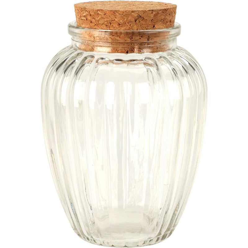 Excellent houseware voorraadpot glas met kurk deksel 280ml