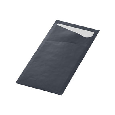 Duni sacchetto black with 2-ply white napkin (500 pieces)