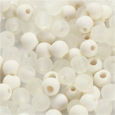 Cuentas de plástico Creativ Company, dia 6 mm, medida del agujero 2 mm, aprox. 150 piezas, nata, 40 g 1 caja