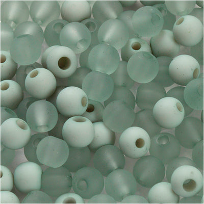 Cuentas de plástico Creativ Company, dia 6 mm, medida del agujero 2 mm, aprox. 150 piezas, verde claro, 40 g 1 caja