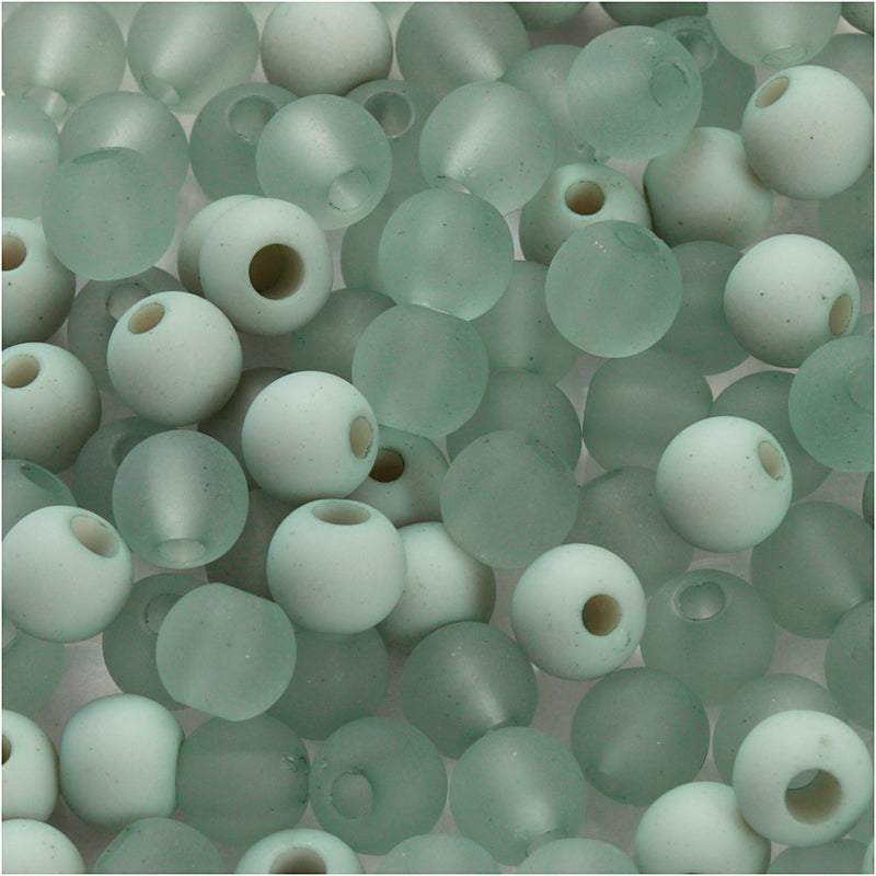 Perline in plastica della Creative Company, d 6 mm, misura del buco 2 mm, ca. 150 pezzi, verde chiaro, 40 g 1 scatola