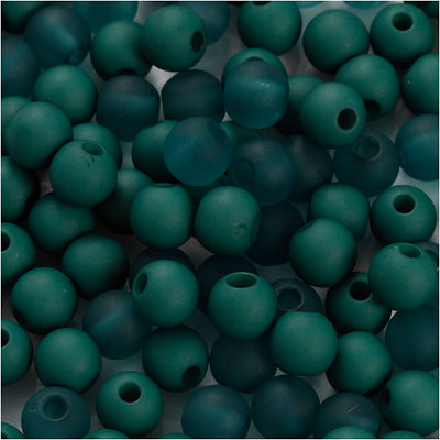 Cuentas de plástico Creativ Company, dia 6 mm, medida del agujero 2 mm, aprox. 150 piezas, verde botella, 40 g 1 caja