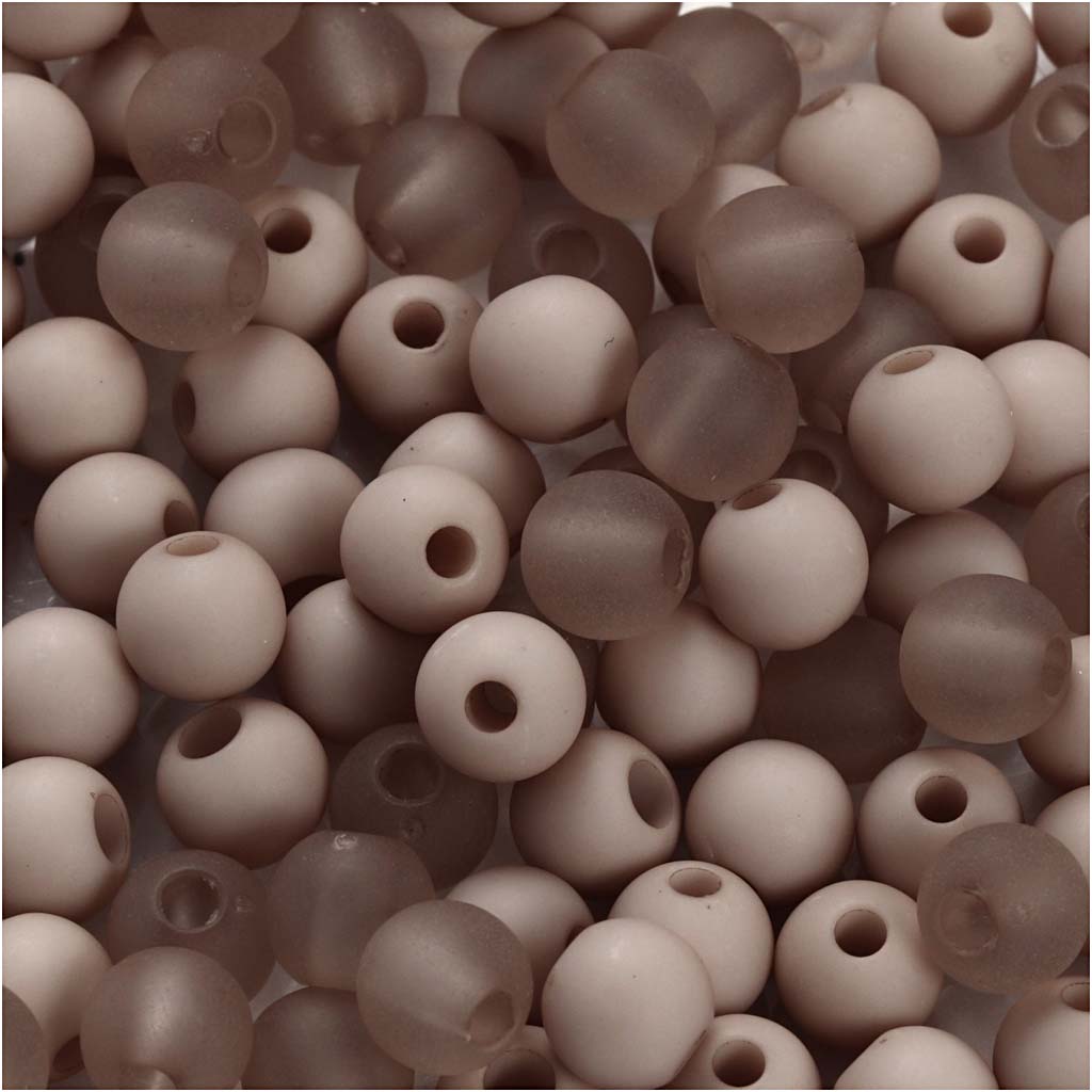 Perline in plastica della Creative Company, d 6 mm, misura del buco 2 mm, ca. 150 pezzi, grigio chiaro, 40 g 1 scatola