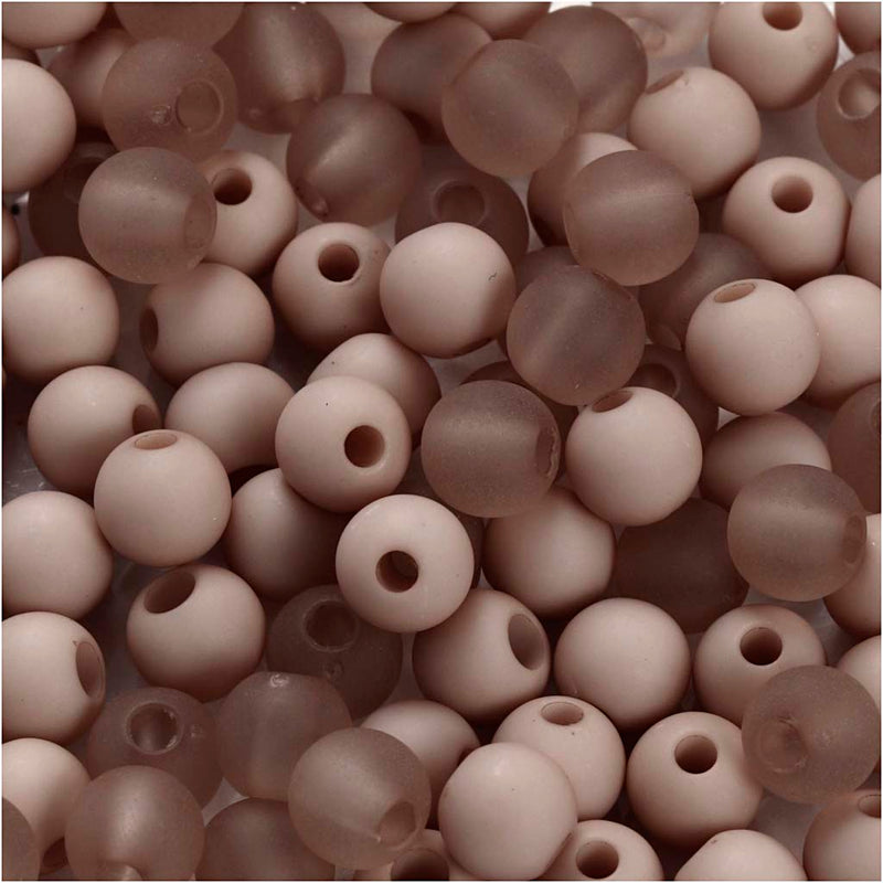 Perline in plastica della Creative Company, d 6 mm, misura del buco 2 mm, ca. 150 pezzi, grigio chiaro, 40 g 1 scatola