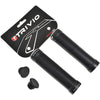 Trivio - maniglie bicicletta con impugnatura scanalata nera + lock-on nero