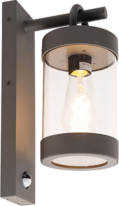 Trio sambesi - lámpara de pared - antracita - excl. 1x e27 4w - sensor de movimiento - iluminación exterior - ip44