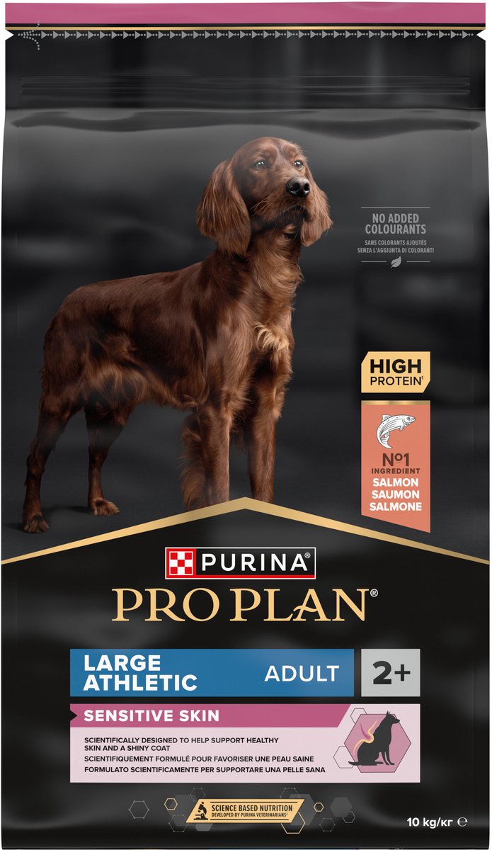 Pro plan purina® ® piel sensible adulto atlético grande - alimento seco para perros - salmón - 10 kg