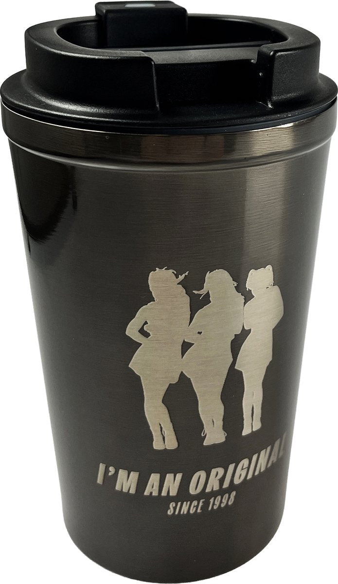 K3 originals - taza - taza de café para llevar - termo de acero inoxidable - gris espacial - con impresión sutil de los originales