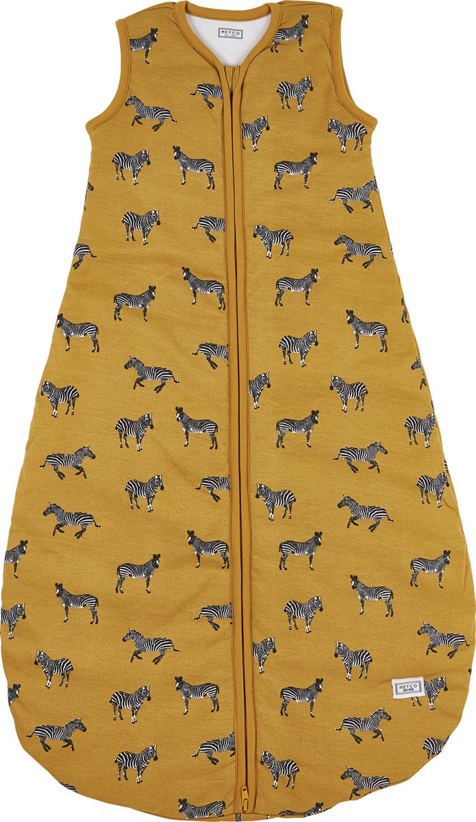 Meyco baby zebra animale sacco nanna foderato rotondo - miele oro - 86 cm - 2,5 tog
