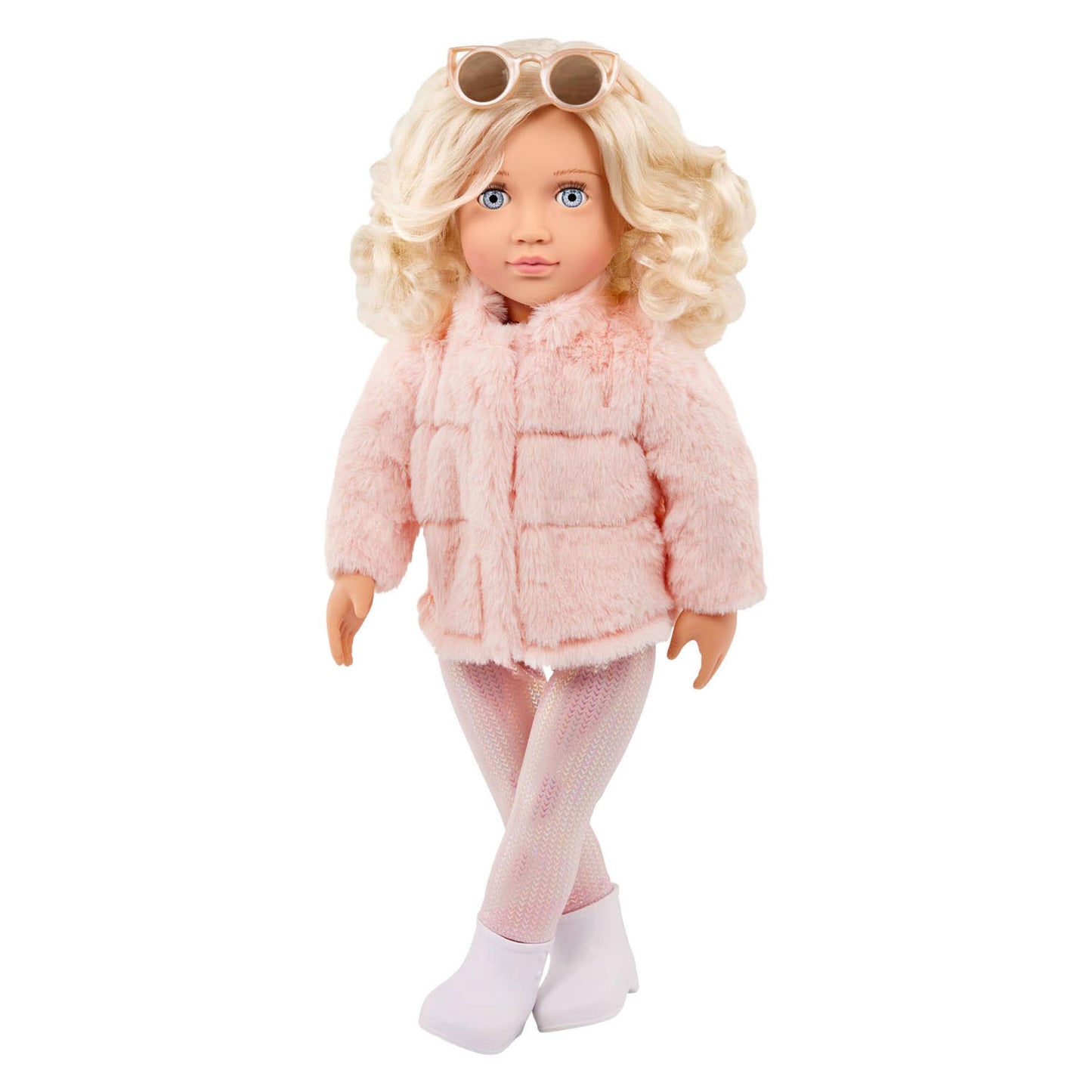 Muñeca ava de nuestra generación con abrigo de piel - 46cm