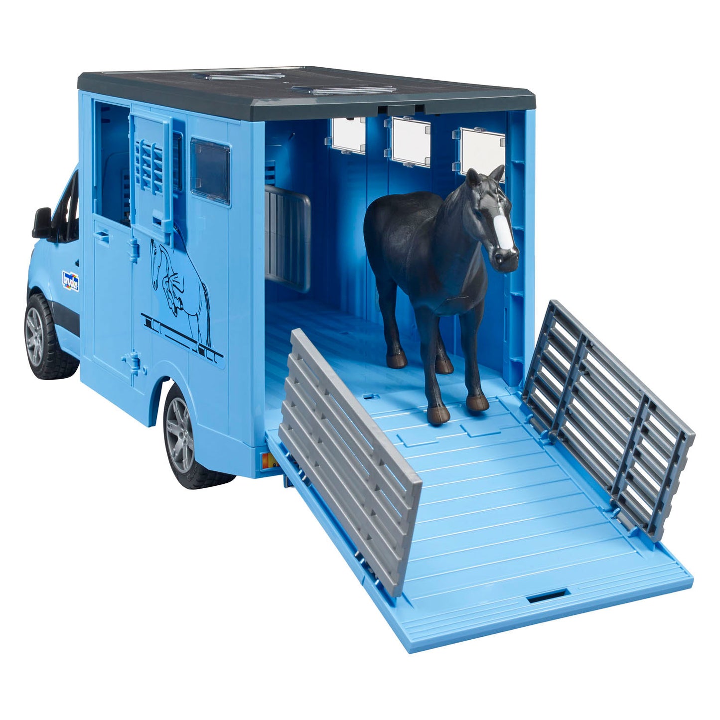 Bruder MB Sprinter Animal Transporter con cavallo