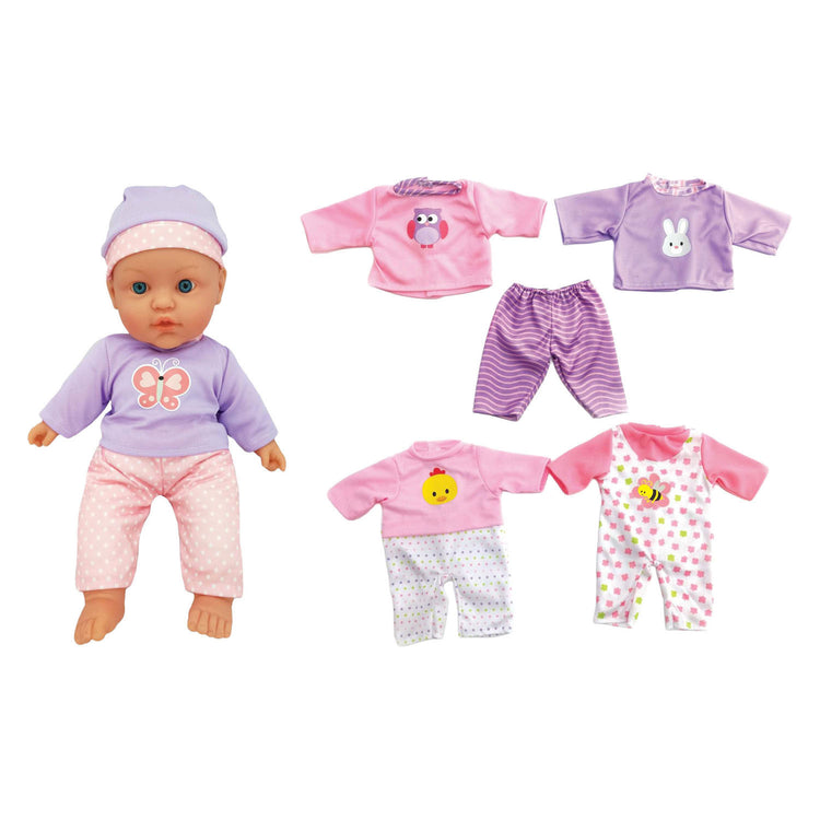 Babypop met geluiden en outfits - 41cm
