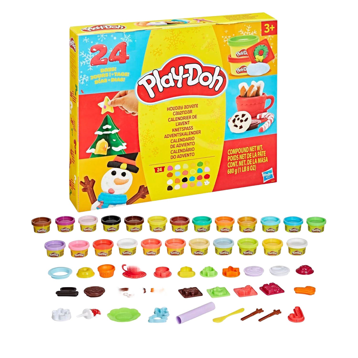 Calendario de adviento play-doh - 24 días de sorpresas para niños - plastilina