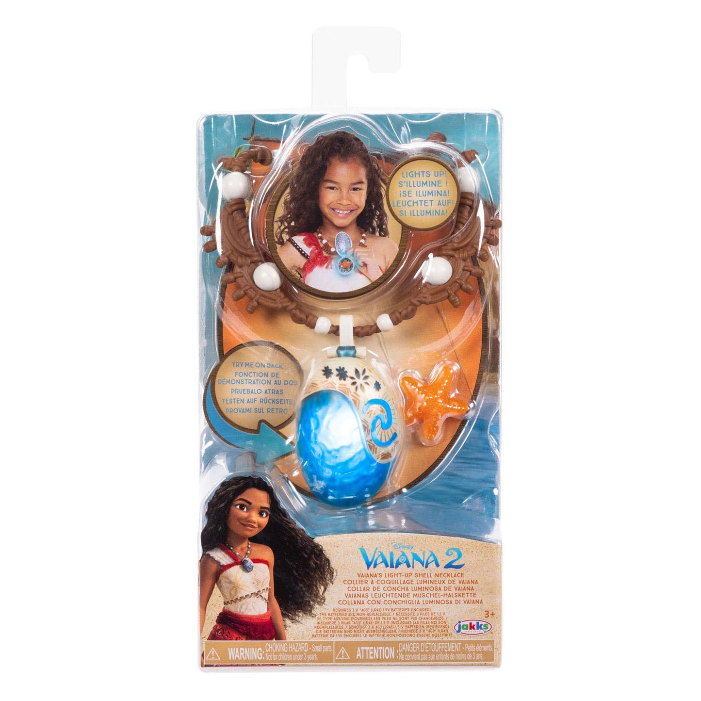 Collana Jakks Disney Vaiana con 2 stelle marine luminose di Vaianas