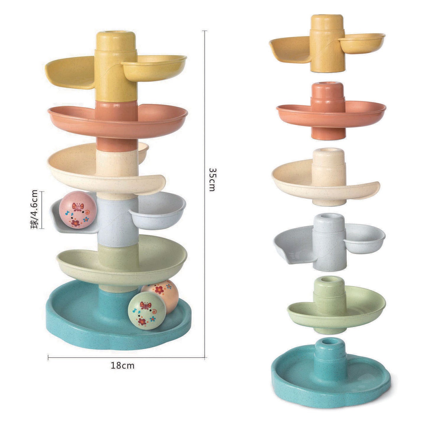 Torre a spirale colori pastello - 35 cm