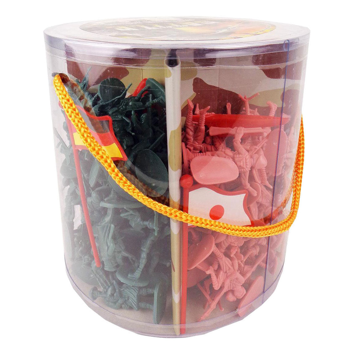 Cubo con soldados 4 ejércitos 45mm - 200ud.