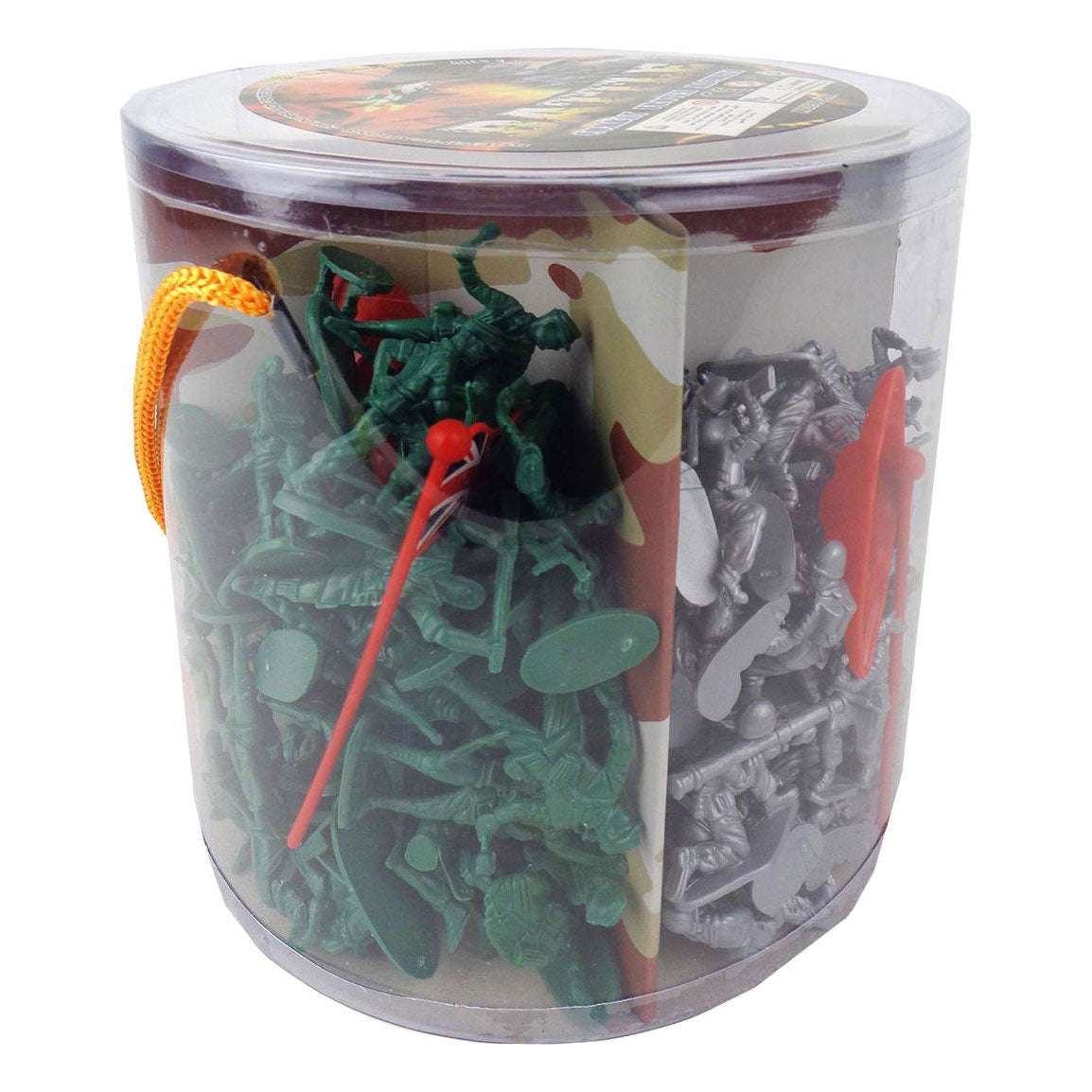Cubo con soldados 4 ejércitos 45mm - 200ud.
