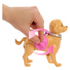 Set giocattolo Barbie Malibu per cucciolo che cammina: bambola, cane cacca e accessori