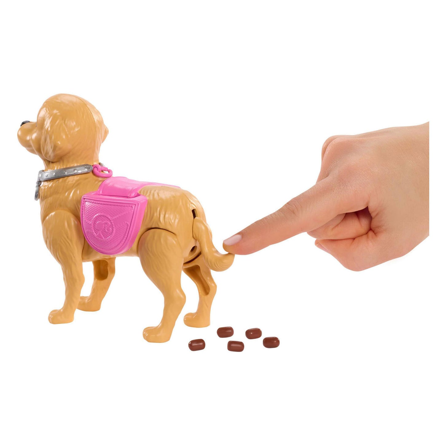 Set giocattolo Barbie Malibu per cucciolo che cammina: bambola, cane cacca e accessori