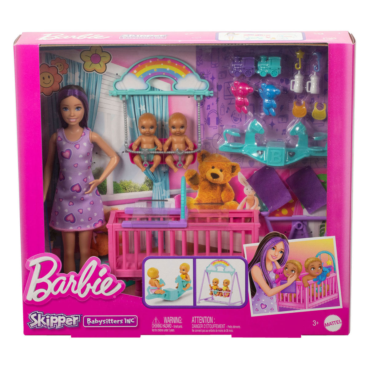 Mattel set de juego de niñera skipper barbie