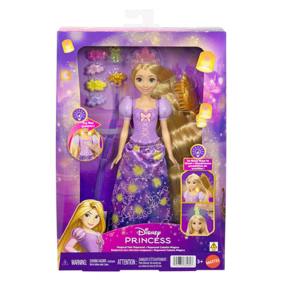 Mattel Disney Princess Luminous Hair Rapunzel Fashion Doll - Muñeca mágica de moda para el cabello