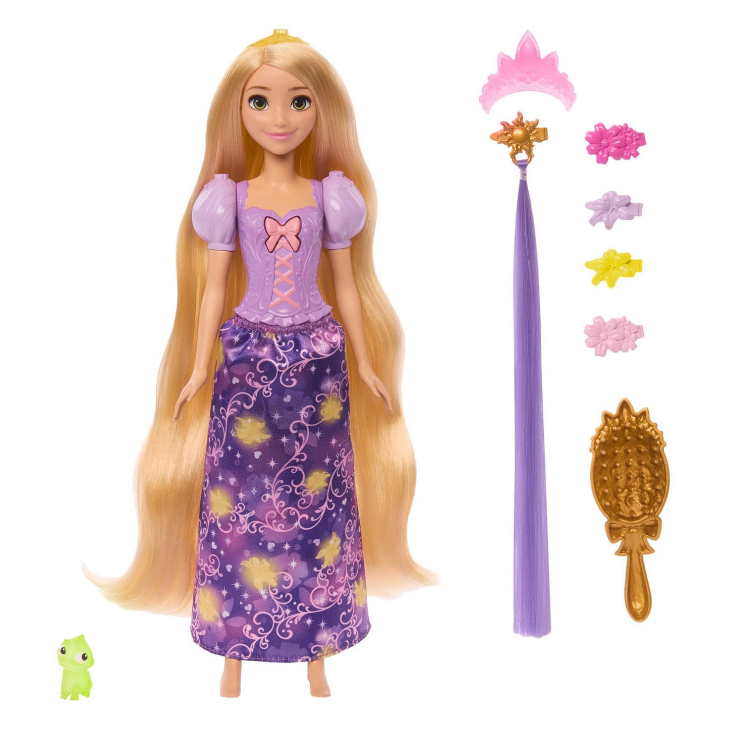 Mattel Disney Princess Capelli luminosi Rapunzel Fashion Doll - Bambola giocattolo alla moda con capelli magici