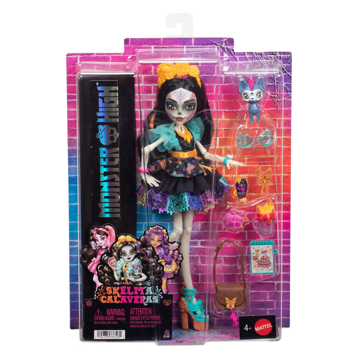 Monster High Skelita Calaveras - bambola alla moda con candelita per animali domestici