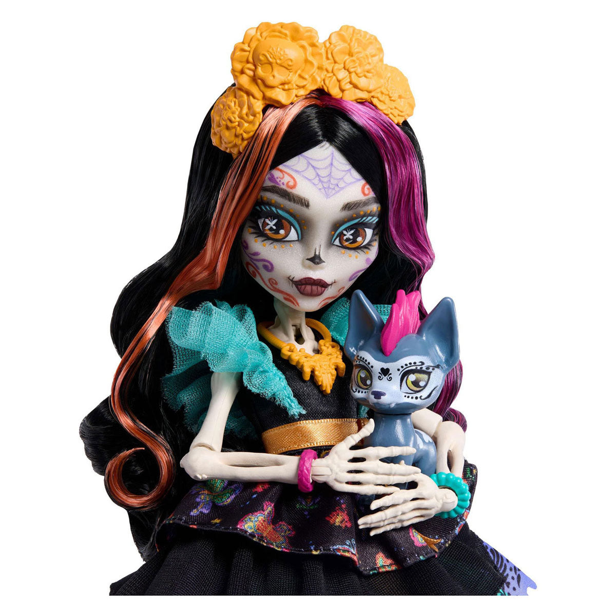 Monster High Skelita Calaveras - bambola alla moda con candelita per animali domestici
