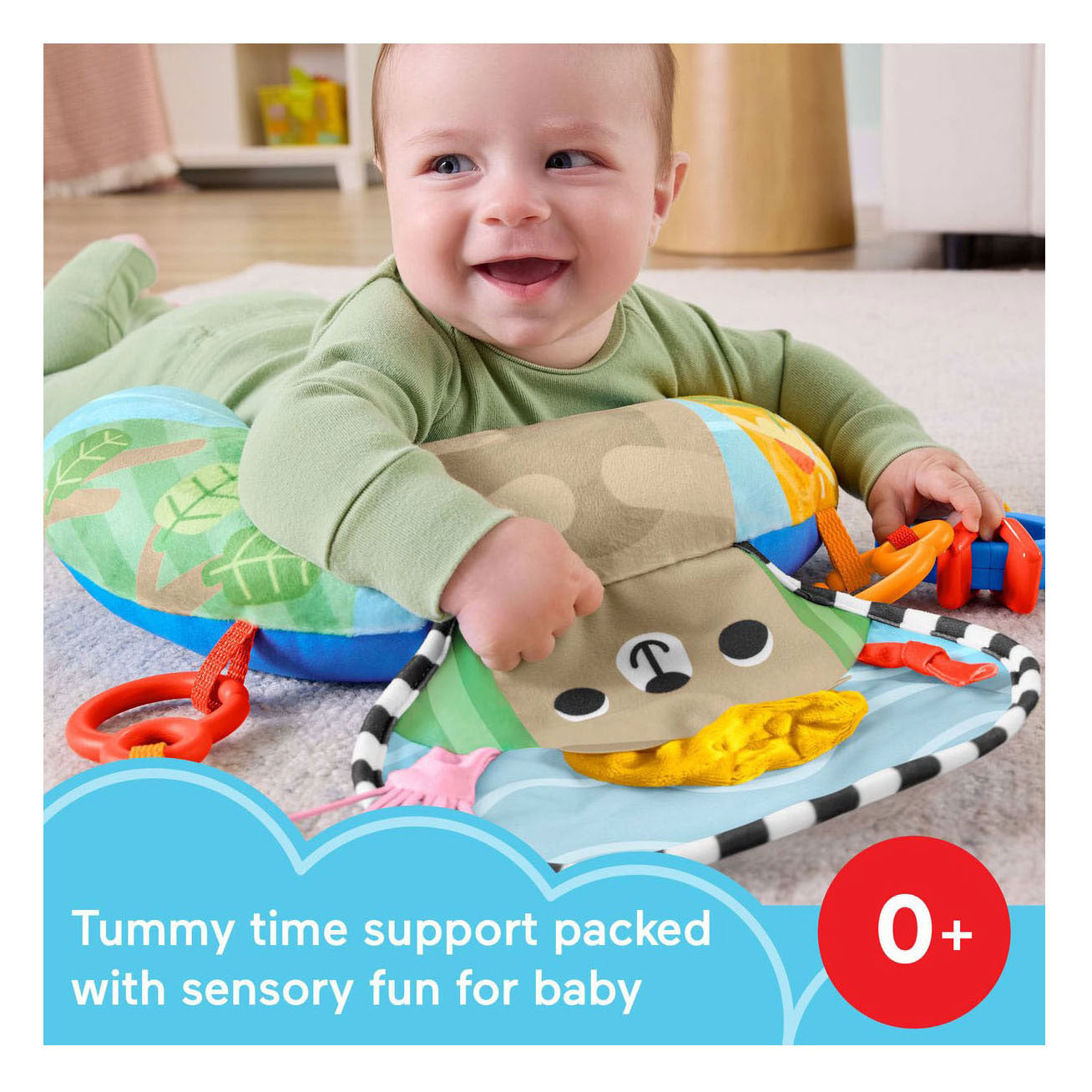 Trainer sensoriale per il pancino Fisher-Price - per neonati con anello da dentizione e sonaglio