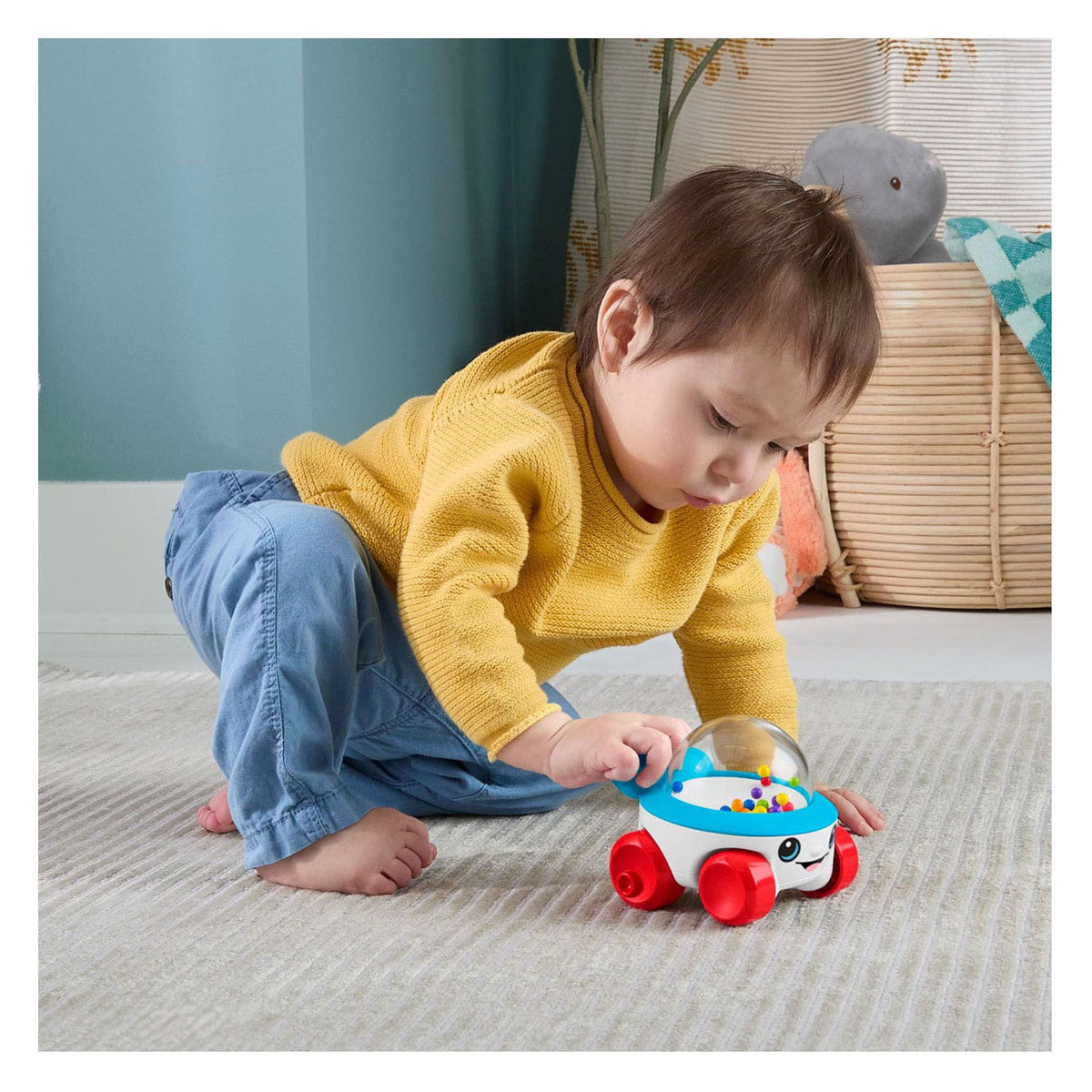 Macchina per i popcorn Fisher-Price: veicolo a spinta con suono