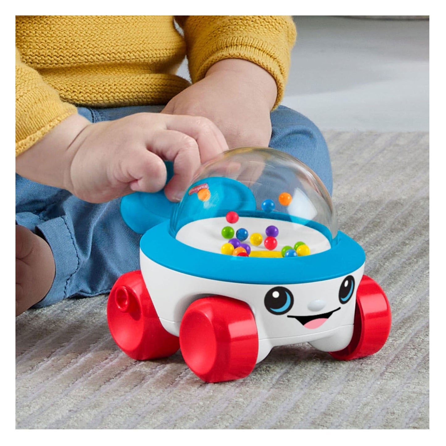 Macchina per i popcorn Fisher-Price: veicolo a spinta con suono