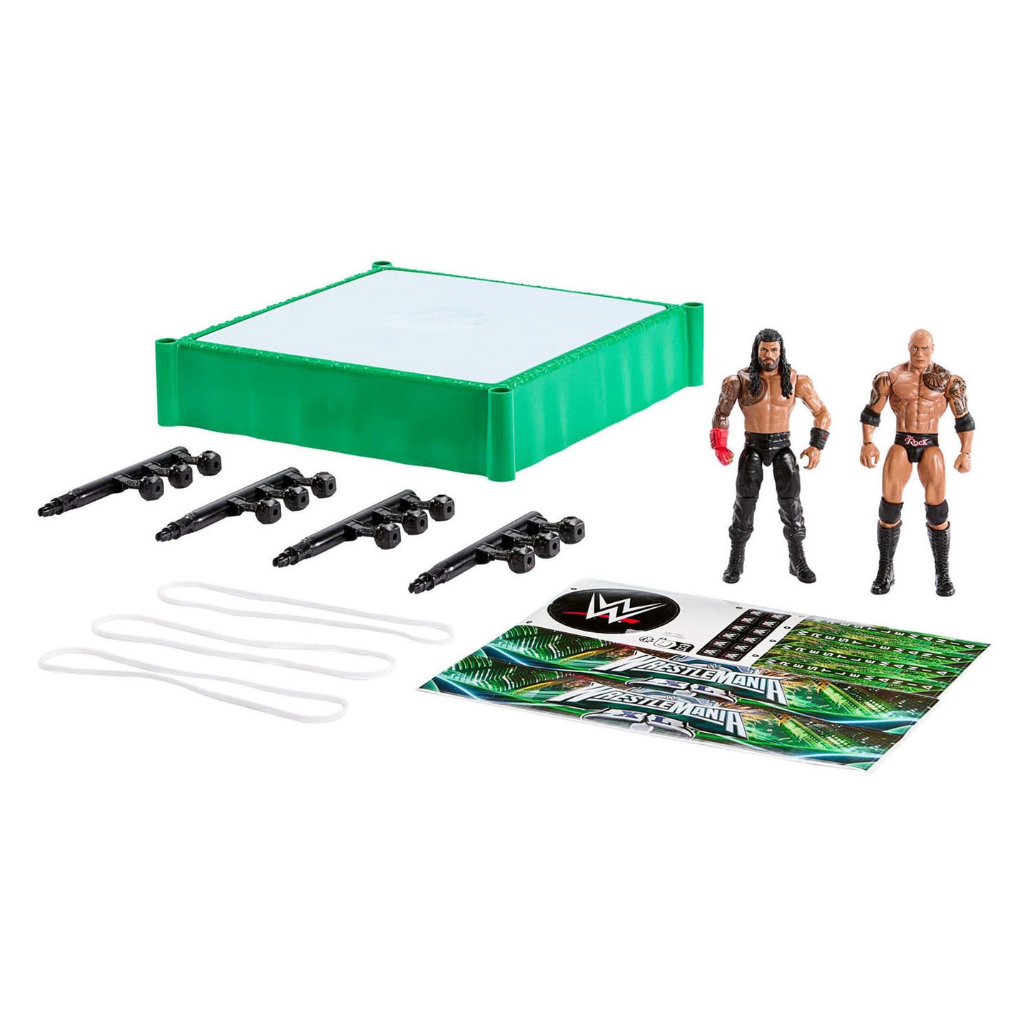 Anello da combattimento Mattel della WWE con 2 figurine