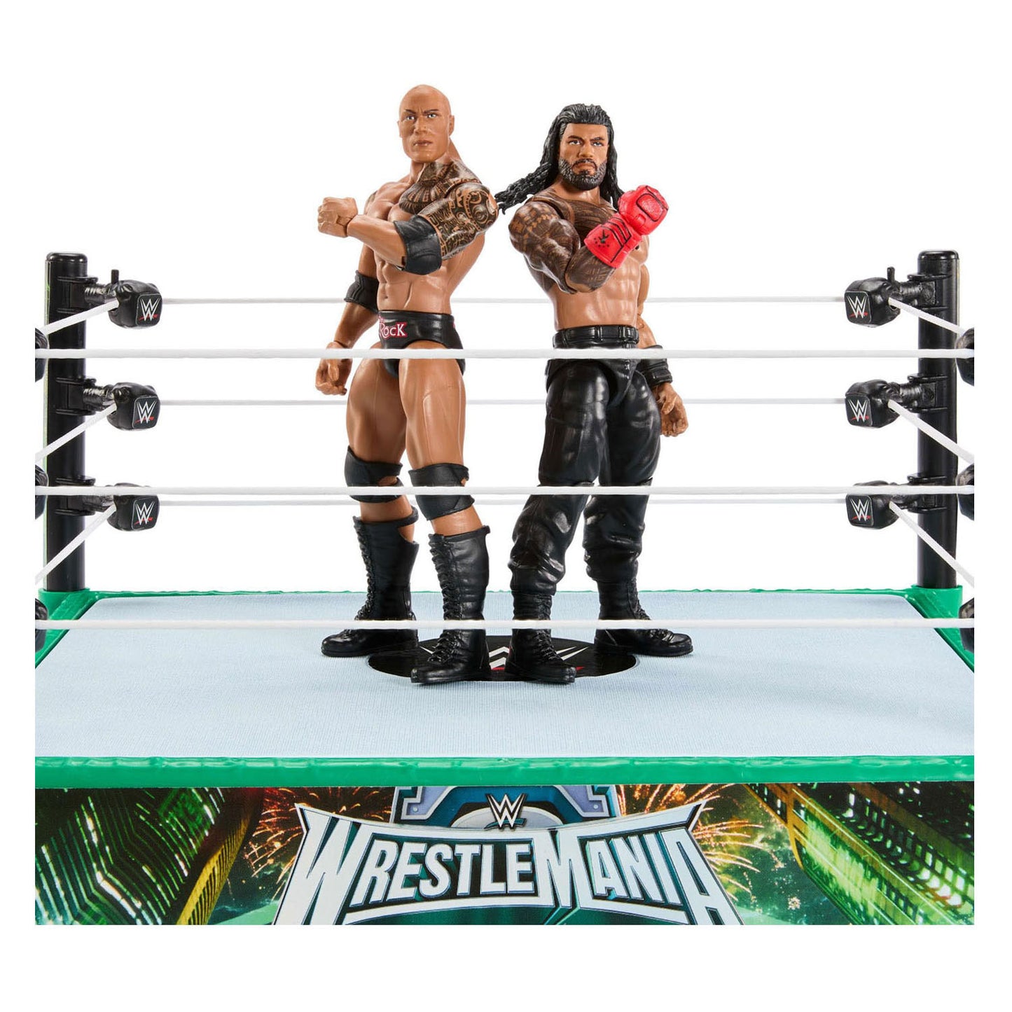 Anello da combattimento Mattel della WWE con 2 figurine