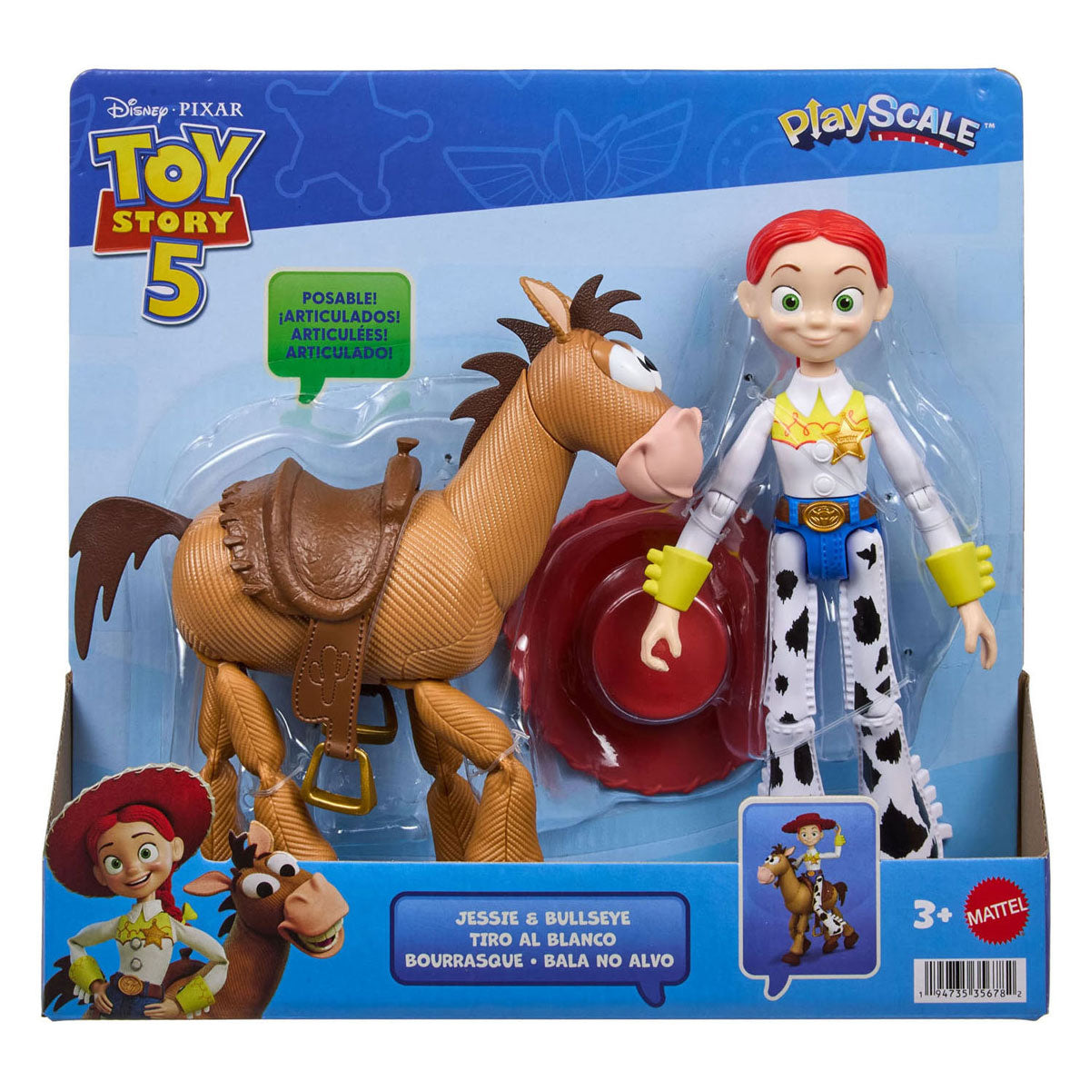 Mattel disney e pixar toy story 5 jessie e bullseye figura 18 cm 2 unità