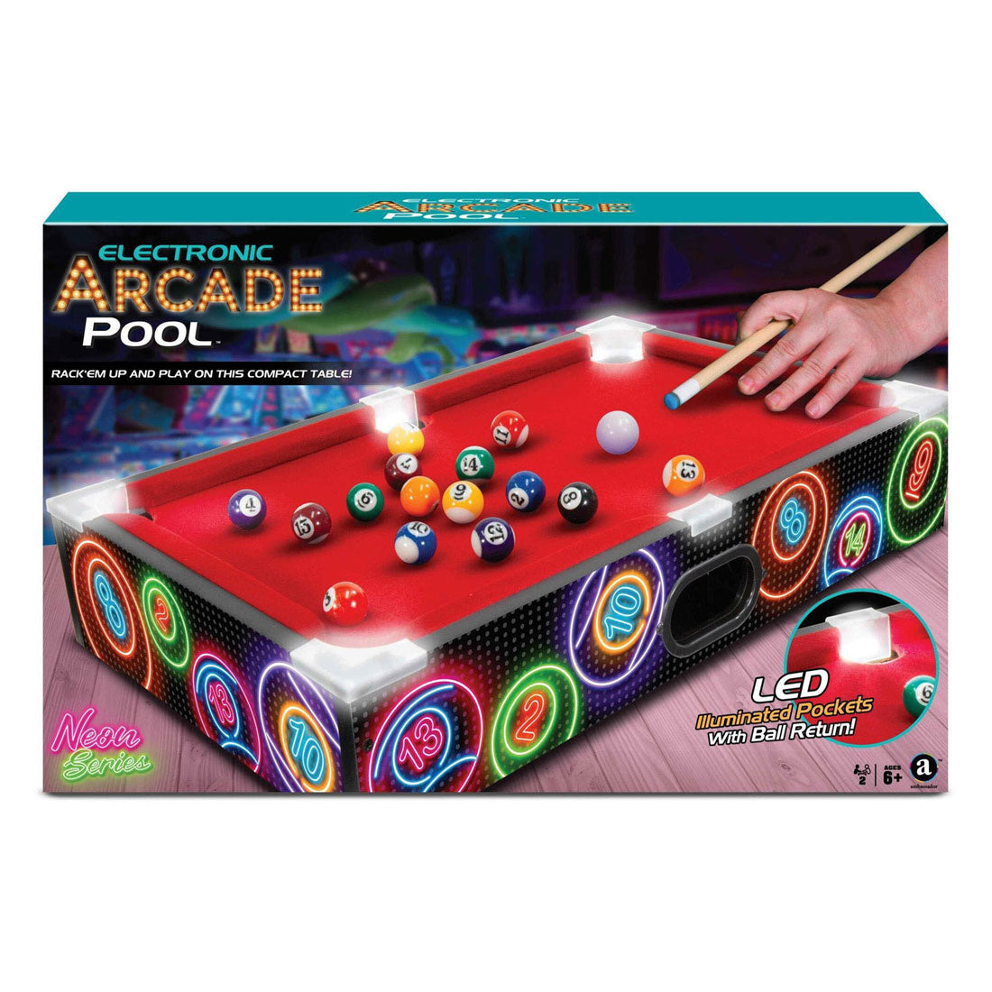 Rc aade mesa de billar serie neón - 52x32x10cm