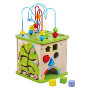 Activiteitenkubus met kralenspiraal - 25x25x45cm - afbeelding 1