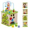 Activiteitenkubus met kralenspiraal - 25x25x45cm