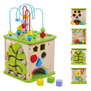 Activiteitenkubus met kralenspiraal - 25x25x45cm - afbeelding 2