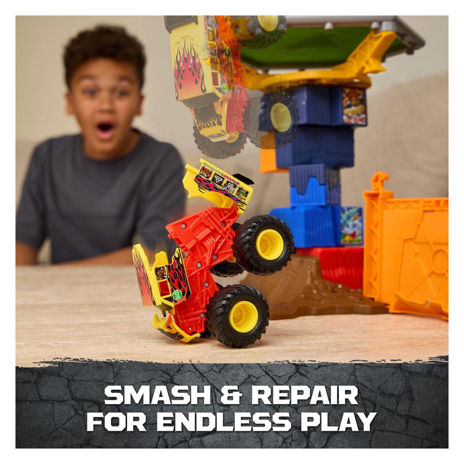 Monster jam spin master speelgoed crash course set met monstertruck 1:64.