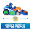 Patrulla canina - búsqueda y rescate - vehículo de reciclaje de rocky con función de retroceso de 2 figuras - vehículos de juguete