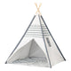 Tipi with wooden sticks and rug - 120x120x150cm