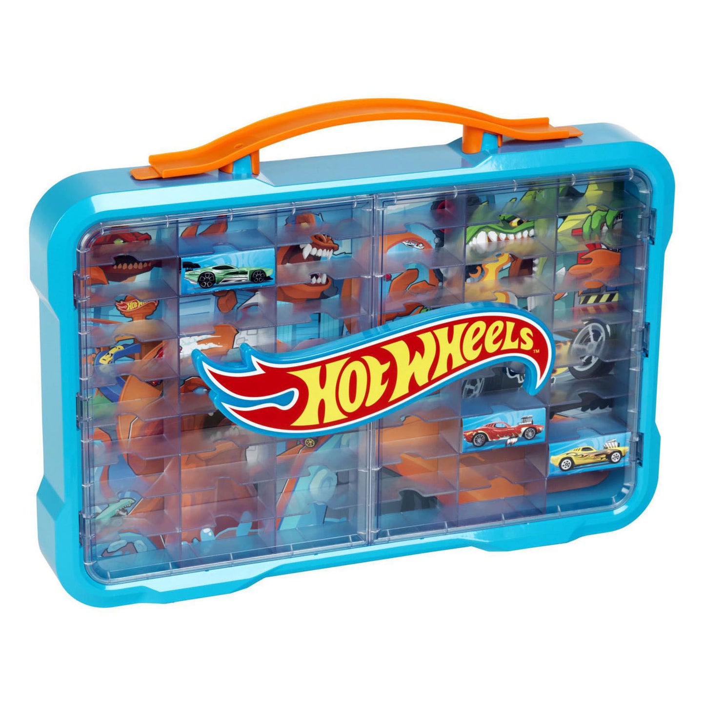 Klein Toys Hot Wheels - valigetta da collezione - vetrina - adatta per 54 auto - blu arancione