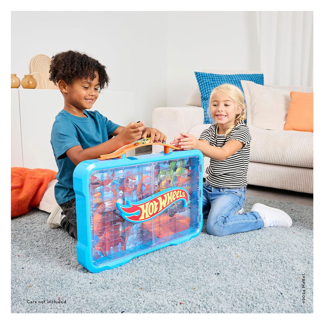 Klein Toys Hot Wheels - valigetta da collezione - vetrina - adatta per 54 auto - blu arancione